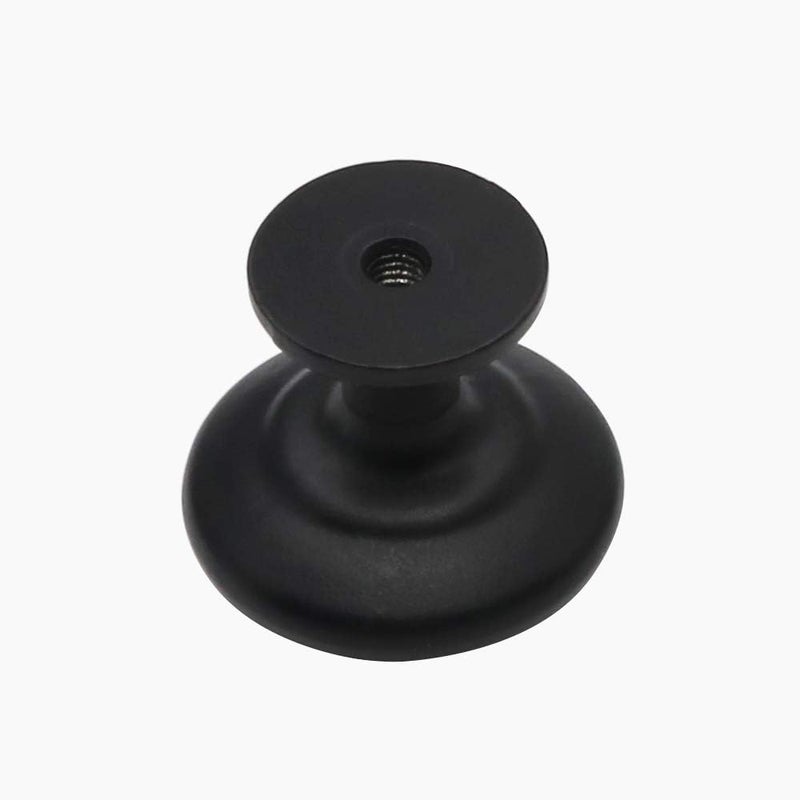homdiy 5 Pack Cabinet Knobs Black Round Drawer Knobs Solid Zinc Alloy Pulls for Kitchen, Bathroom, Closet, Wardrobe - Image 3